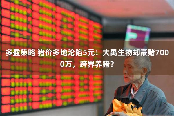 多盈策略 猪价多地沦陷5元！大禹生物却豪赌7000万，跨界养猪？