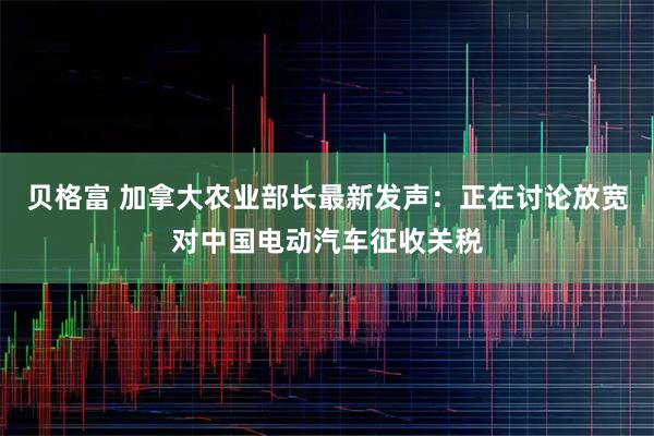 贝格富 加拿大农业部长最新发声：正在讨论放宽对中国电动汽车征收关税